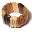 Natural 5 Wood Types - BFJ021BL Shell Necklace Wooden Bangles