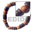 Natural Pokalet Wood Beads Elastic - BFJ5012BR Shell Necklace Wooden Bracelets