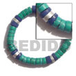 Natural 7-8 Mm Coco Heishe Green, BFJ5016BR Shell Necklace Coco Bracelets