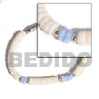 Natural 4-5 Mm White Shell With Blue BFJ5036BR Shell Necklace Shell Bracelets