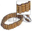 Natural Bamboo Tube Bracelet - Size BFJ5040BR Shell Necklace Wooden Bracelets