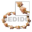 Natural Pink Rose In Gold Chain BFJ5051BR Shell Necklace Shell Bracelets