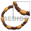 Natural Elastic Wood And Coco Bracelet BFJ5056BR Shell Necklace Wooden Bracelets