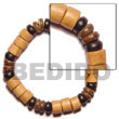 Natural Elastic Wood And Coco Bracelet BFJ5057BR Shell Necklace Wooden Bracelets