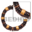 Natural Elastic Wood And Coco Bracelet BFJ5058BR Shell Necklace Wooden Bracelets