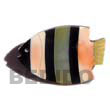 Natural Inlaid Fish Black Tab orange BFJ008BP Shell Necklace Brooch