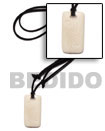 Natural 40mmx55mm White Bone Tag On Adjustable Leather