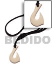 Natural White Carabao Bone Hook 40mm BFJ1412NK Shell Necklace Surfer Necklace