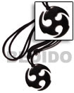 Natural 45mm Black Celtic Carabao BFJ1425NK Shell Necklace Surfer Necklace