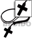 Natural Carabao Black Horn Cross 40mm BFJ1428NK Shell Necklace Surfer Necklace