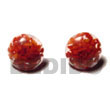 Natural Red C. Button Earrings BFJ006ER Shell Necklace Resin Earrings