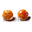 Natural Orange C. Button Earrings BFJ007ER Shell Necklace Resin Earrings