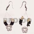 Natural Floating 2-3mm Black Coco BFJ1003ER Shell Necklace Shell Earrings