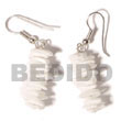 Natural Dangling White Rose BFJ120ER Shell Necklace Shell Earrings