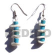 Natural Dangling 7-8mm Aqua Blue Coco BFJ266ER Shell Necklace Coco Earrings