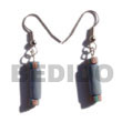 Natural Dangling Pastel Blue Wood BFJ328ER Shell Necklace Wooden Earrings