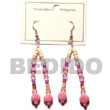 Natural Pink Dangling Limestone Beads BFJ386ER Shell Necklace Wooden Earrings