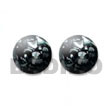 Natural Black Resin Button Earrings