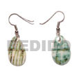 Natural Dangling Oval Green Shell BFJ5009ER Shell Necklace Shell Earrings