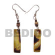 Natural Dangling 30x10mm Black Lip BFJ5016ER Shell Necklace Shell Earrings