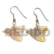 Natural Dangling MOP 24x17mm Bird Earrings