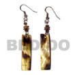 Natural Dangling 40x10mm Black Lip BFJ5030ER Shell Necklace Shell Earrings