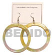 Natural Dangling Round MOP Hoop Earrings 50mm