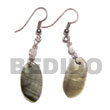 Natural Dangling 30mm Oval Black Lip BFJ5046ER Shell Necklace Shell Earrings