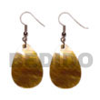 Natural Dangling Teardrop Brownlip BFJ5050ER Shell Necklace Shell Earrings