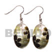 Natural 35mm Oval Blacklip   BFJ5070ER Shell Necklace Shell Earrings