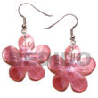 Natural 35mm Pink hammer shell Flower BFJ5077ER Shell Necklace Shell Earrings