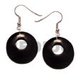 Natural 40mm Round Black Horn   Hole BFJ5078ER Shell Necklace Horn Earrings