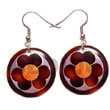 Natural 35mm Round Blacktab   BFJ5087ER Shell Necklace Hand Painted Earrings