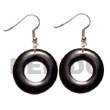 Natural Dangling 35mm Ring Black Horn BFJ5340ER Shell Necklace Horn Earrings