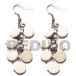 Natural Dangling 10mm Bleach White BFJ5463ER Shell Necklace Coco Earrings