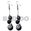 Natural Dangling 10mm & 15mm Black BFJ5464ER Shell Necklace Coco Earrings