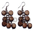 Natural Dangling 10mm Natural Brown BFJ5465ER Shell Necklace Coco Earrings