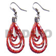 Natural Dangling Looped Red Cut Beads