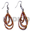 Natural Dangling Looped Brown Cut Beads