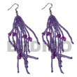 Natural Dangling Lavender Glass Beads with Resin Nuggets