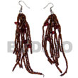 Natural Dangling Brown Glass Beads BFJ5471ER Shell Necklace Resin Earrings