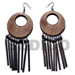 Dangling 50mm Round natural Black Wood with