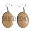 Dangling Oval 38mmx27mm natural Wood with Clear