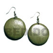 Dangling Round 32mm natural Wood In Olive