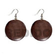 Natural Dangling Round 32mm Natural BFJ5571ER Shell Necklace Wooden Earrings