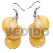 Natural Dangling 3Pcs. Round 15mm BFJ5615ER Shell Necklace Shell Earrings