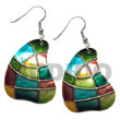 Natural Dangling Handpainted And BFJ5640ER Shell Necklace Shell Earrings