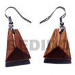 Natural Dangling 20mmx17mm Wooden BFJ5676ER Shell Necklace Wooden Earrings