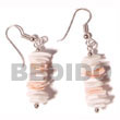 Natural Dangling White Rose   Pink BFJ669ER Shell Necklace Shell Earrings