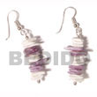 Natural Dangling White Rose   Dyed BFJ670ER Shell Necklace Shell Earrings